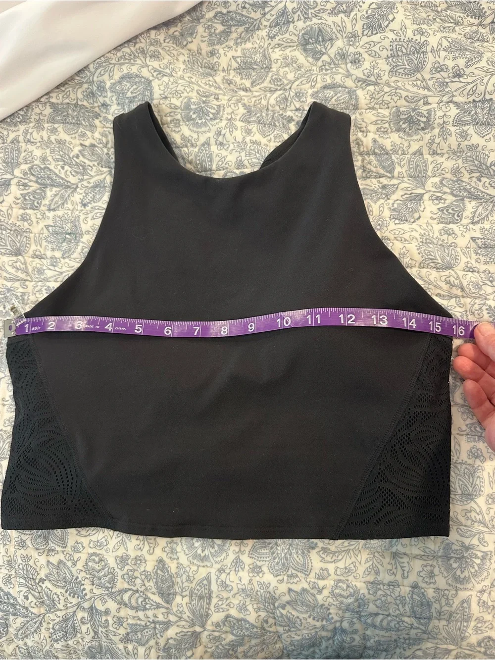 Athleta High Neck Black Athletic Crop Tank/Sports Bra - Picture 3 of 5
